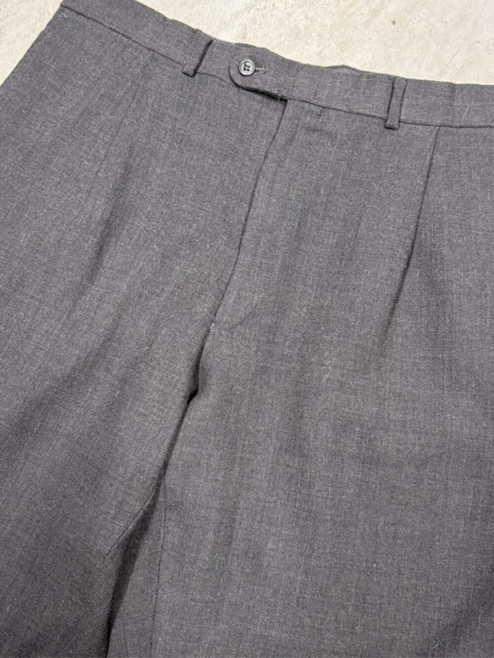 Jack Victor Dress Pants Grey Wool Trousers Soft Hopsack 34x29 - Picture 2 of 9